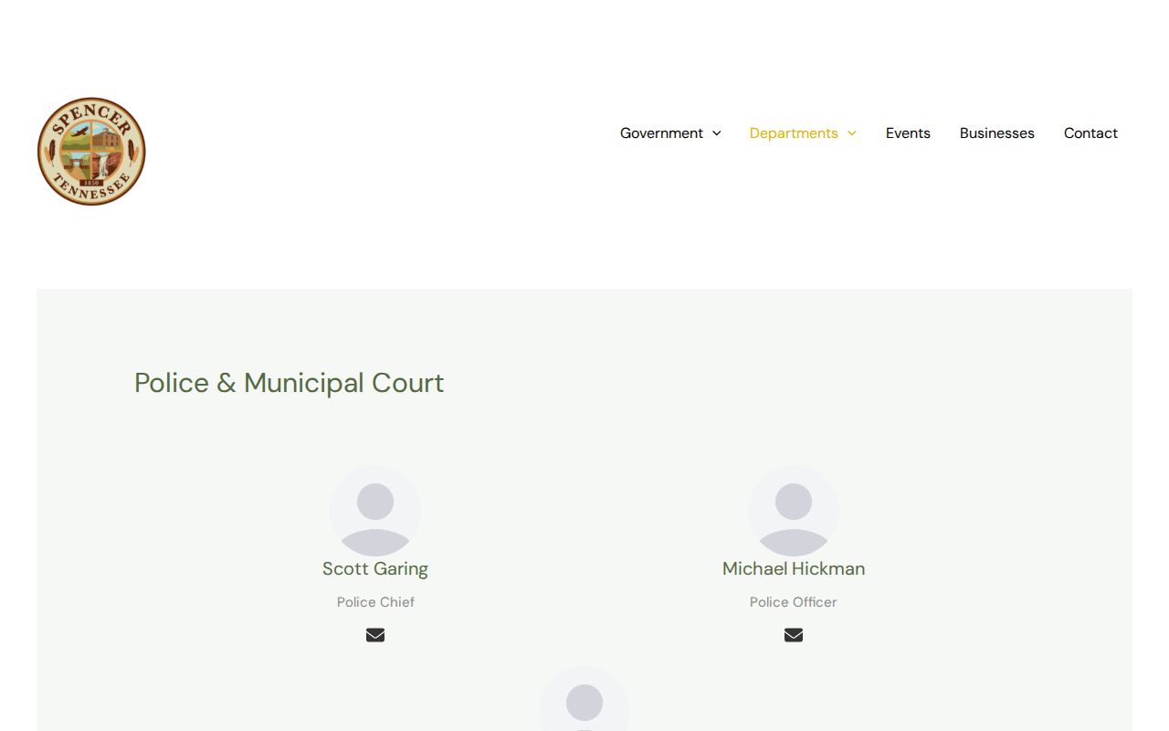 Spencer Police Department page for Spencer criminal records