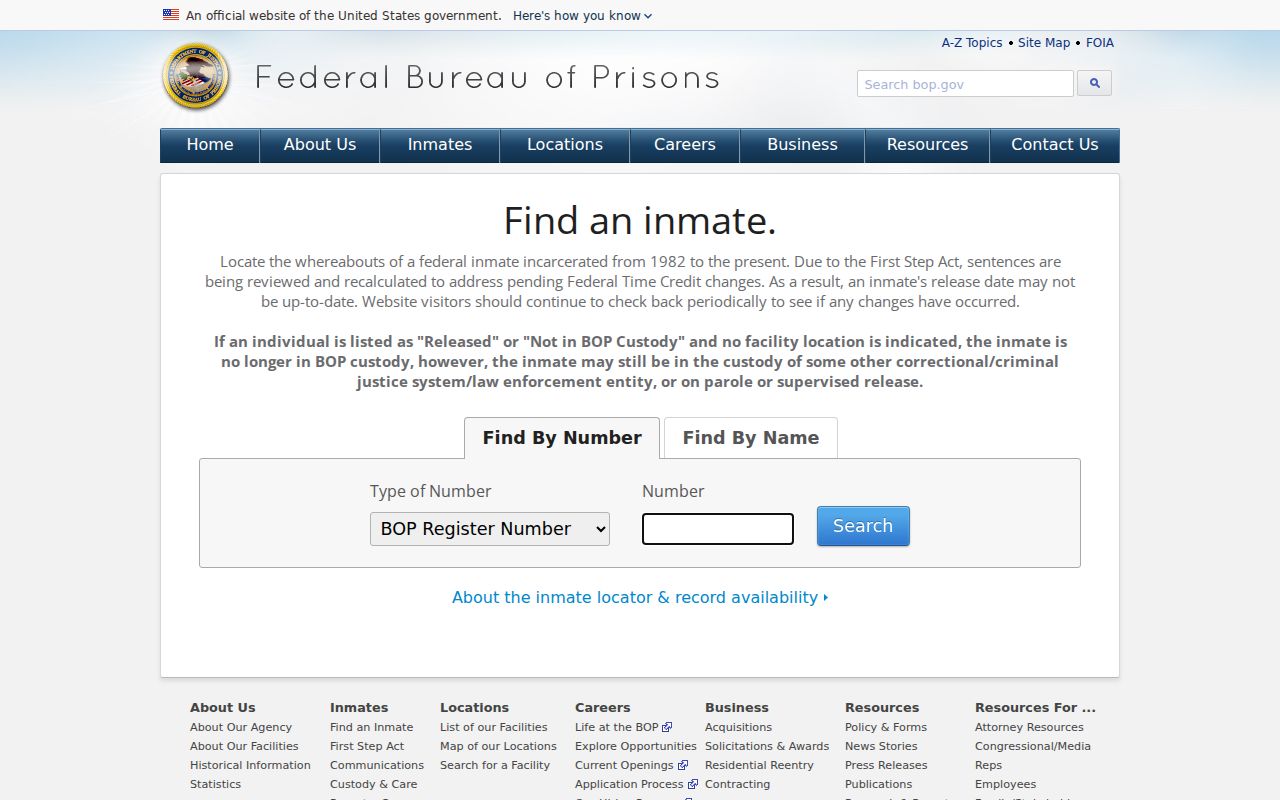 Van Buren County court case distinction from the federal inmate locator