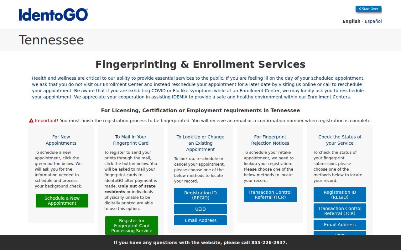 Van Buren County criminal record fingerprint appointment channel